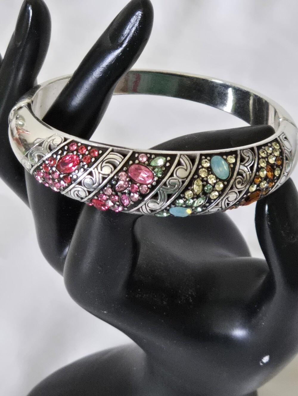Retired Brighton Bracelet "CRYSTAL VOYAGE" Pink & Green Shades! GORGEOUS!